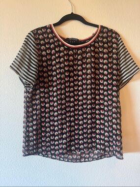 Scotch & Soda Mixed Pattern See-Through Shirt.
